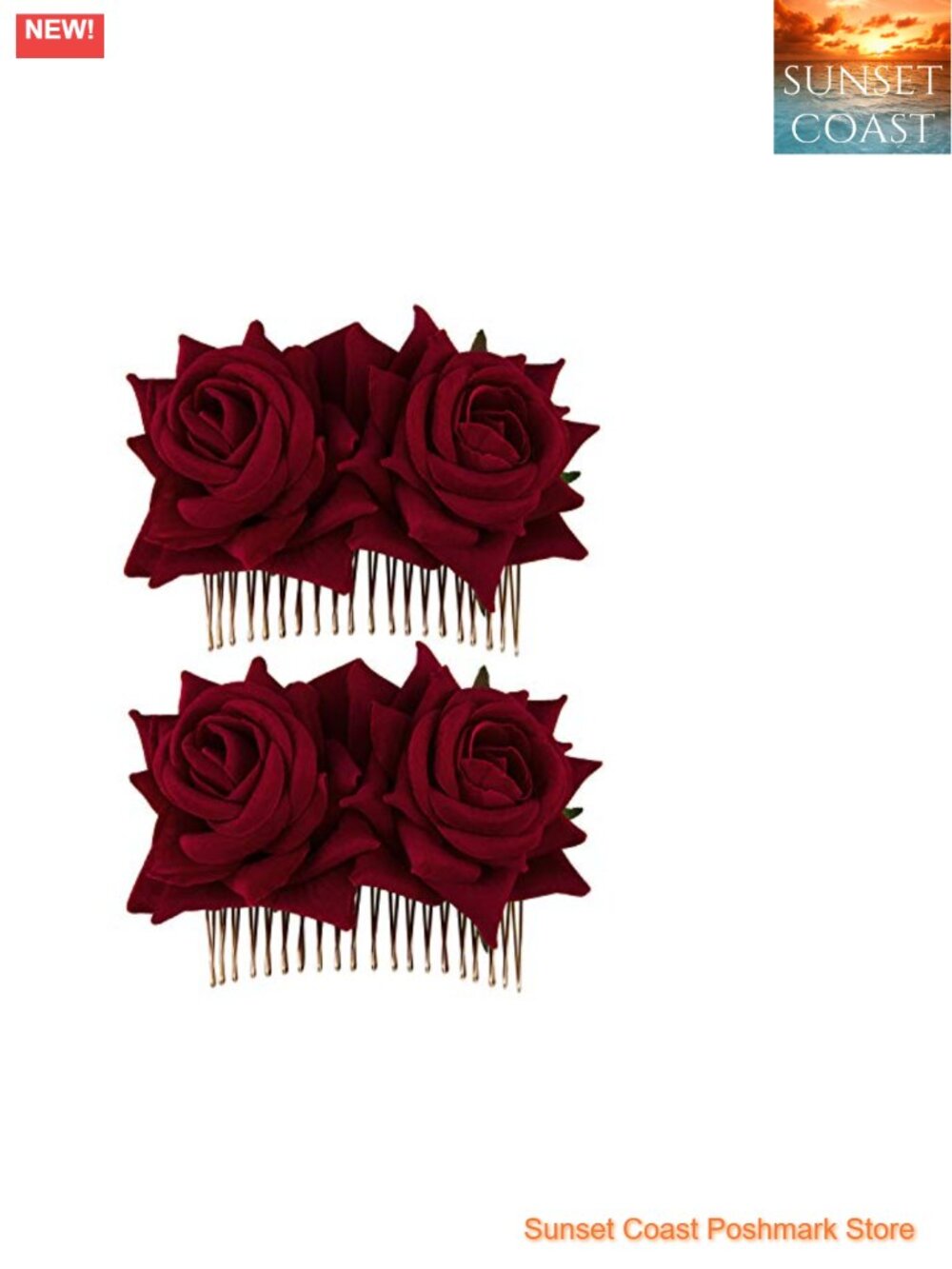 Handmade Rose Flower Bridal Hair Combs Wedding Accessories Flamenco